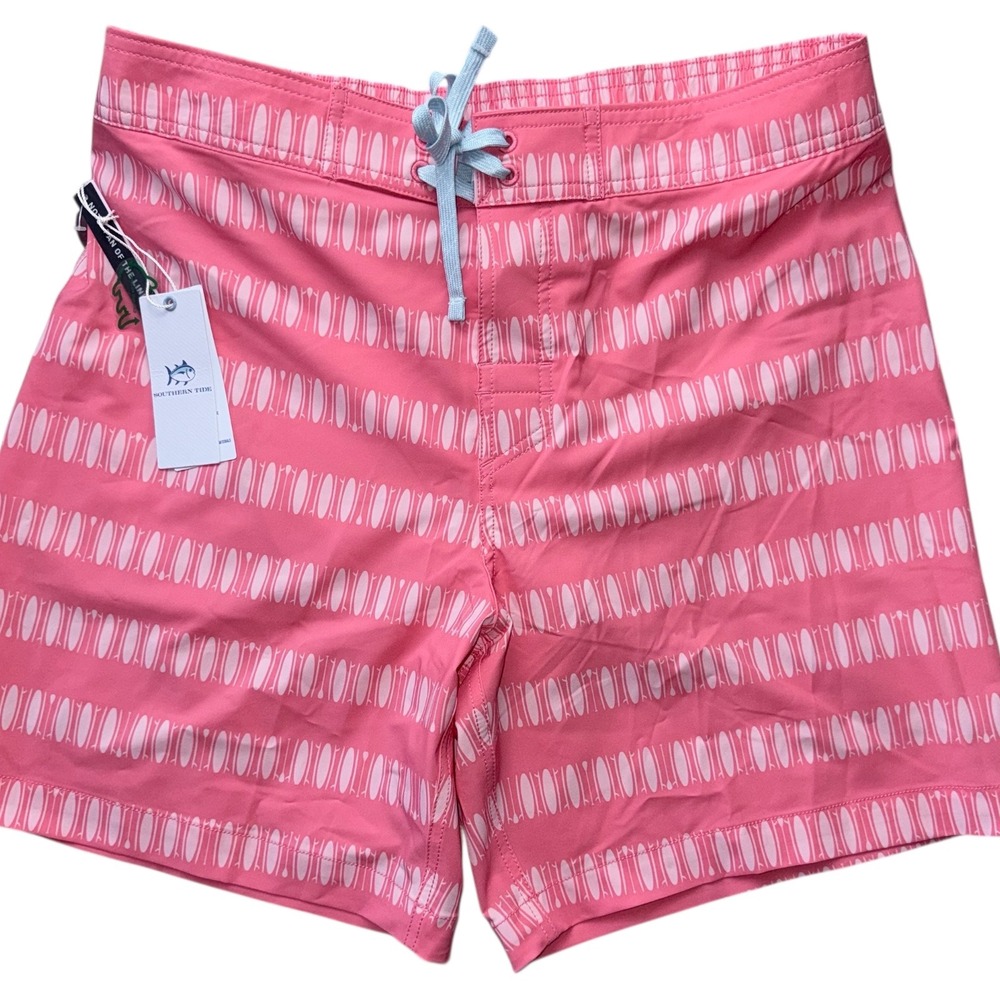 Southern Tide Mens Size Medium Sunkist Coral Board Shorts Swim Shorts‎ NWT